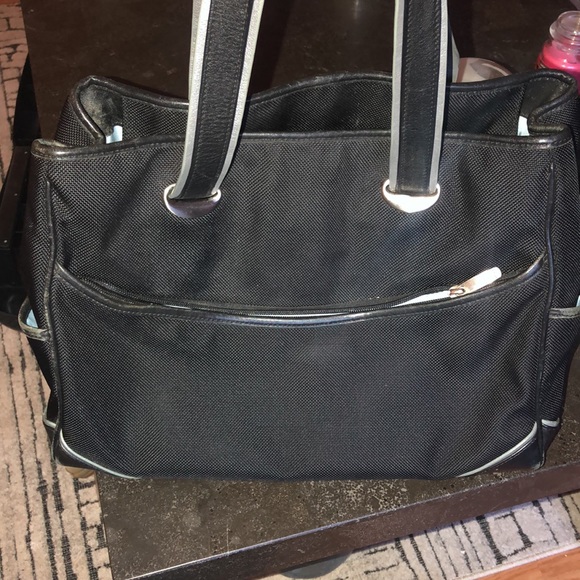 Tumi Elements Ballistic Nylon w/Leather Trim Handbag (Black) - Picture 3 of 13